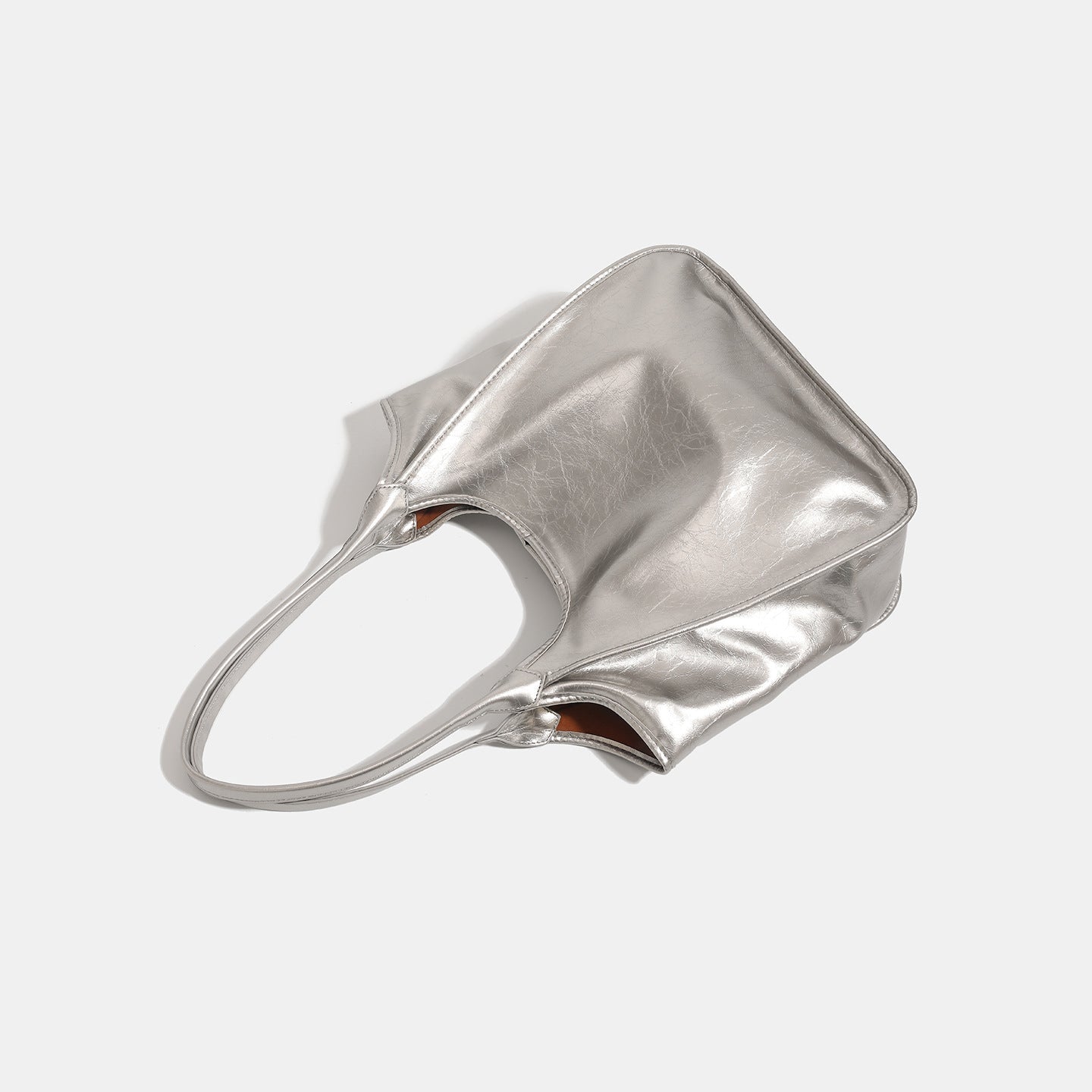 Women’s fashionable tote bag with shiny surface-https://detail.1688.com/offer/973399469469.html-Calm Wears-Silver-nothing-Calm Wears