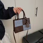 Geometric Patterned Handheld Tote Bag