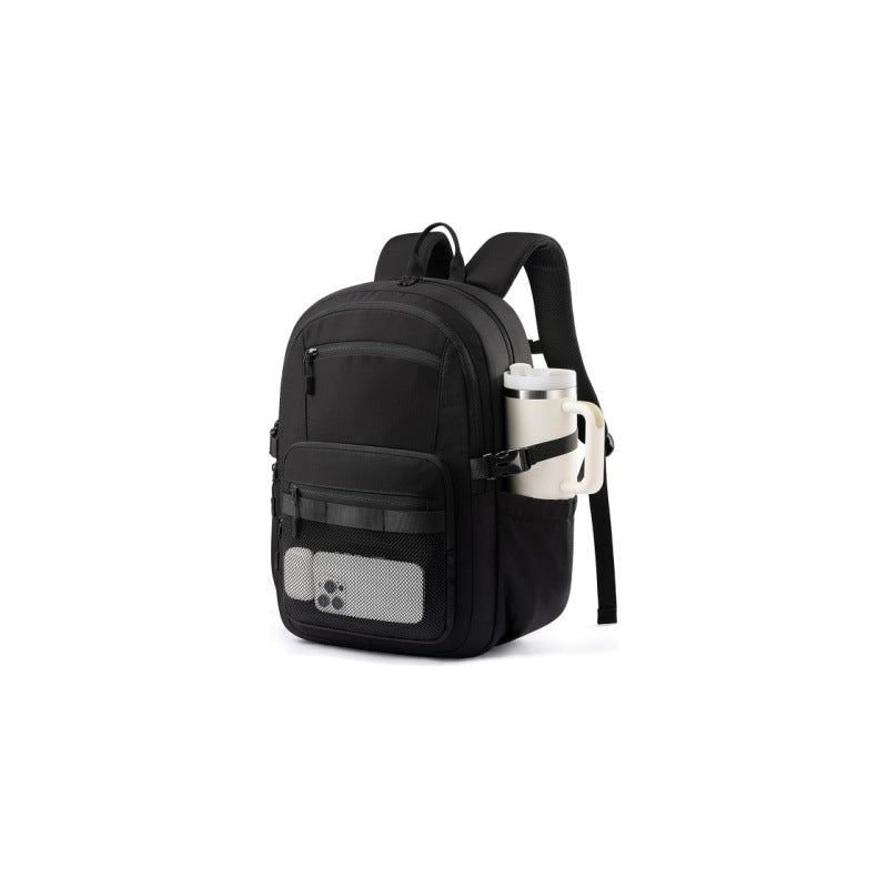 Everyday backpack with practical bottle holder