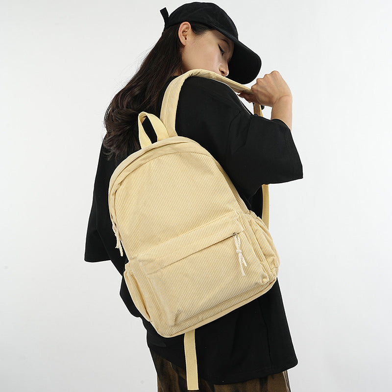 Cord Backpack with Functional Pockets