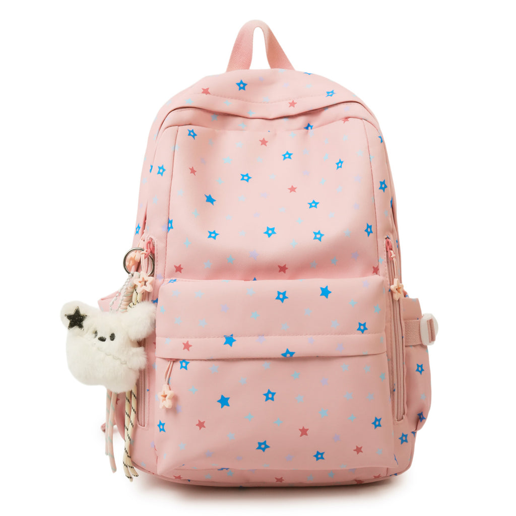 Backpack with Playful Star Pattern and Practical Storage Compartment