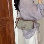 Women's shoulder bag with elegant woven design and removable shoulder strap-https://detail.1688.com/offer/1060210758571.html-Calm Wears-Green-nothing-Calm Wears