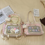 Fashionable leisure backpack with creative details and versatile compartments