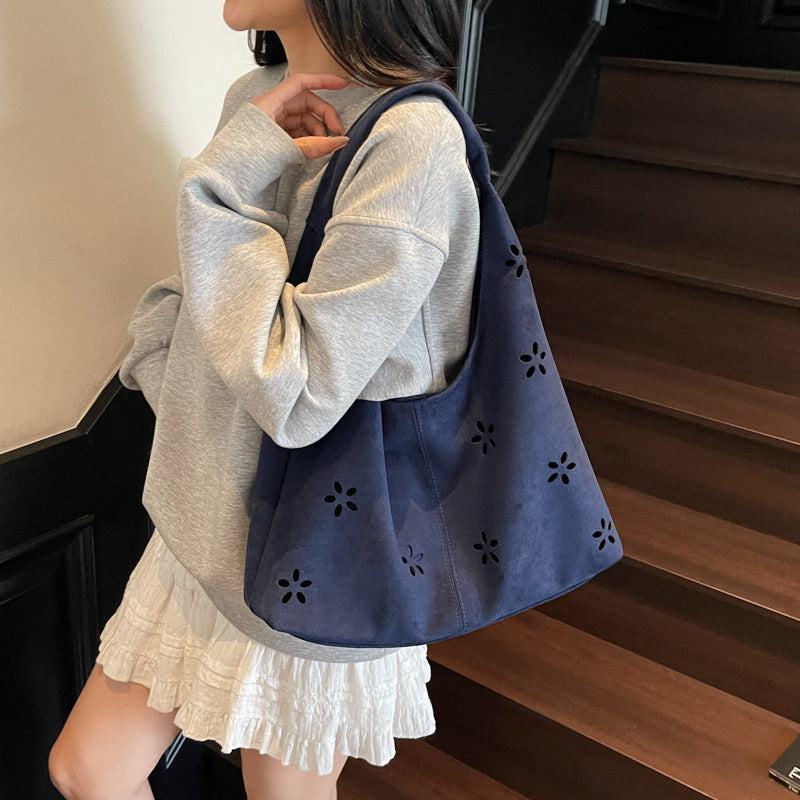 Women's hobo bag with floral accent and practical mini wallet-https://detail.1688.com/offer/968238320283.html-Calm Wears-Blue-nothing-Calm Wears