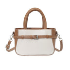 Ladies elegant mini handbag with double carrying handle and removable shoulder chain