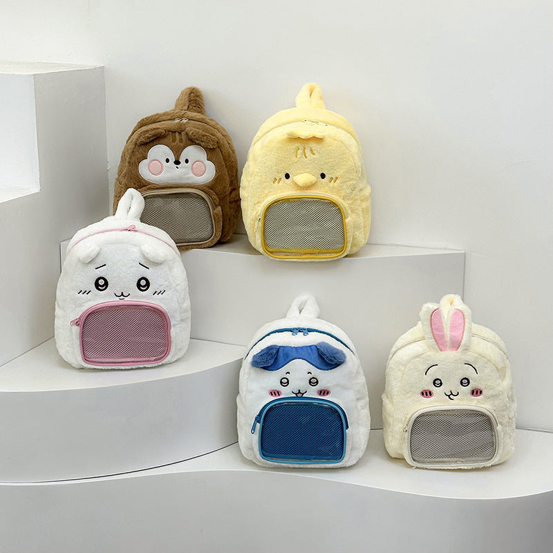 Plush backpack with bunny design