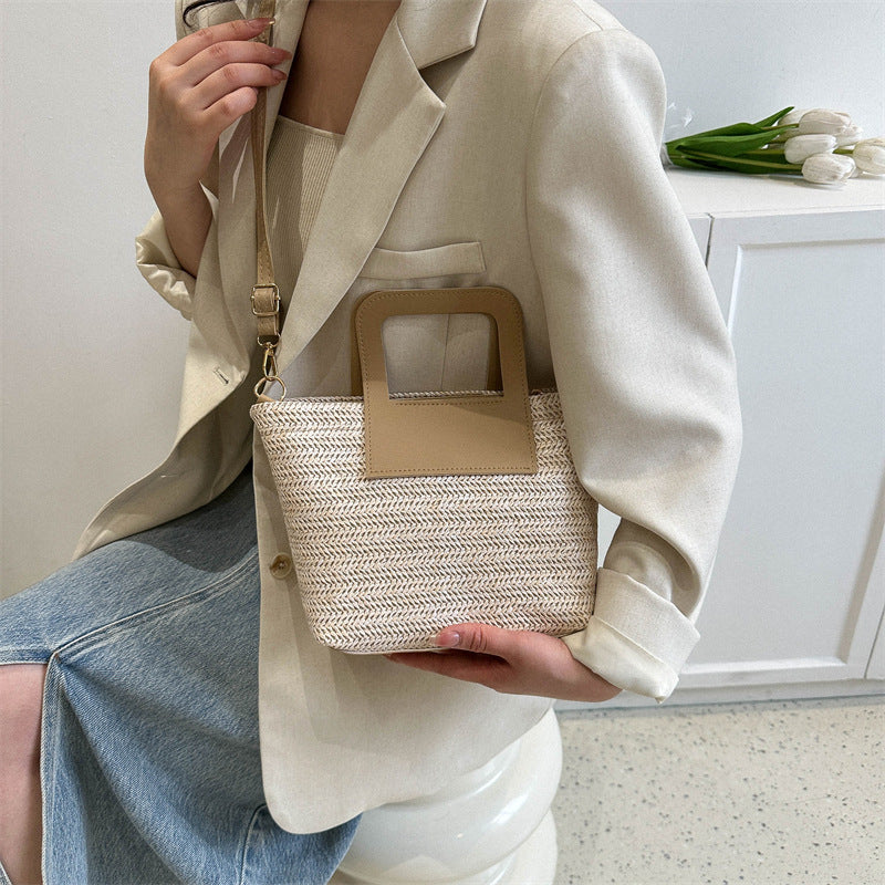 Modern Textured Woven Handheld Bag