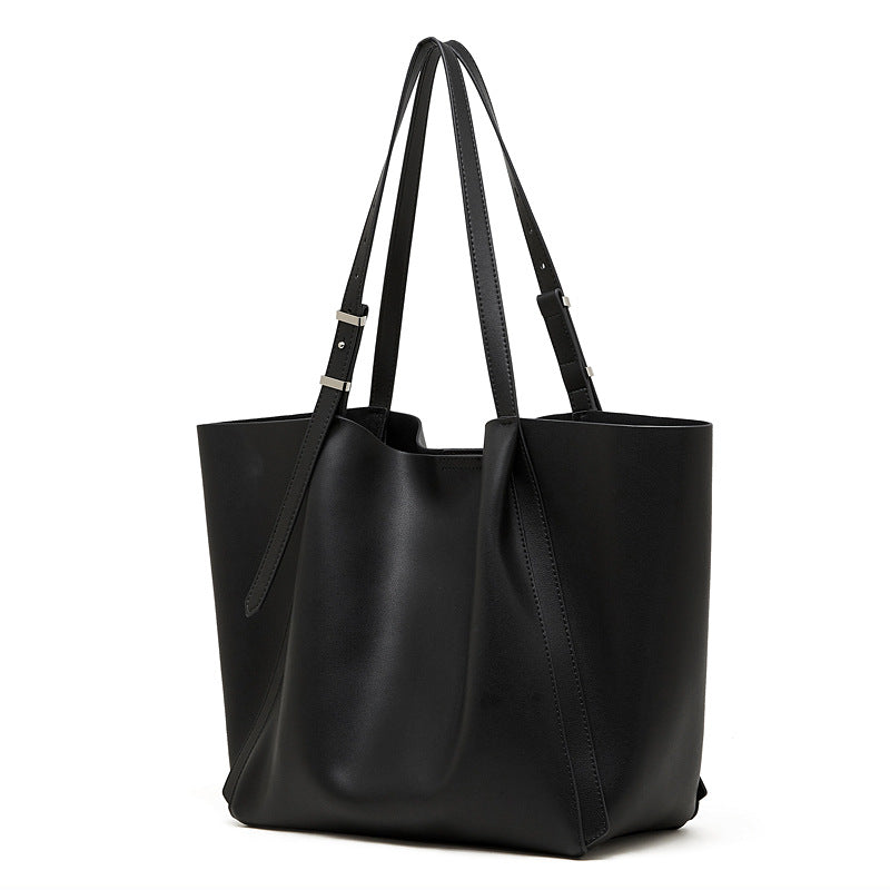 Women's tote bag with elegant design and removable shoulder strap-https://detail.1688.com/offer/994459658272.html-Calm Wears-Black-54-Calm Wears