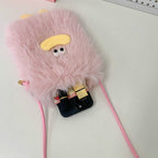 Plush shoulder bag with unique character design