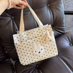 Canvas Shopper with Cute Bunny Applications