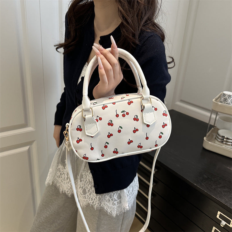 Playful Cherry Print Mini Handbag