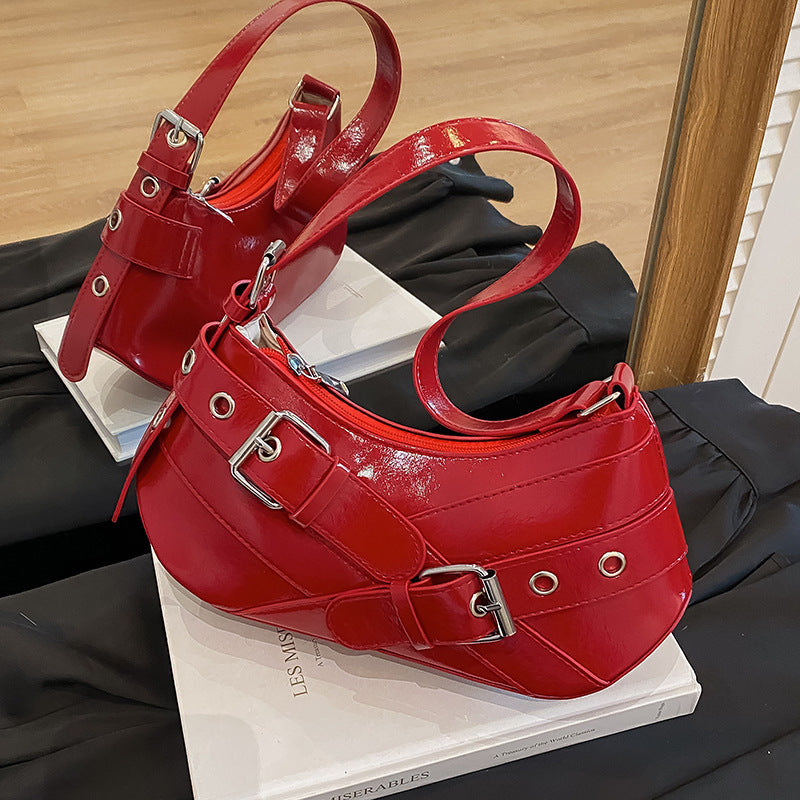 Stylish Patent Leather Shoulder Bag