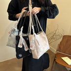 Floral Patterned Shoulder Tote Bag