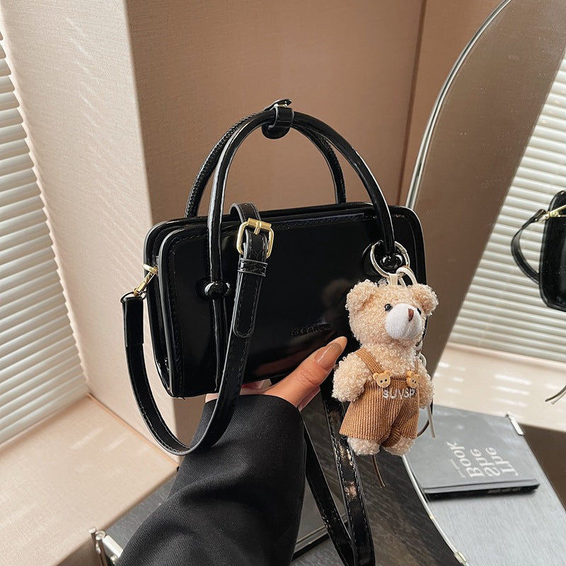 Women's mini handbag with cute bear charm-https://detail.1688.com/offer/1006632984581.html-Calm Wears-Black-Size: without pendant-Calm Wears