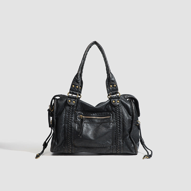 Handbag for School Shoulder Strap in Rigid Leather-dione couture20260421-Calm Wears-Black-Calm Wears