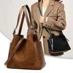 Suede Bucket Handbag