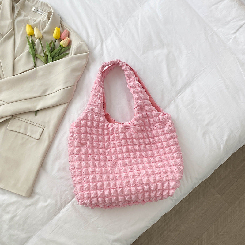 Women's tote bag with textured design-https://detail.1688.com/offer/773045196276.html-Calm Wears-Rosa-nothing-Calm Wears