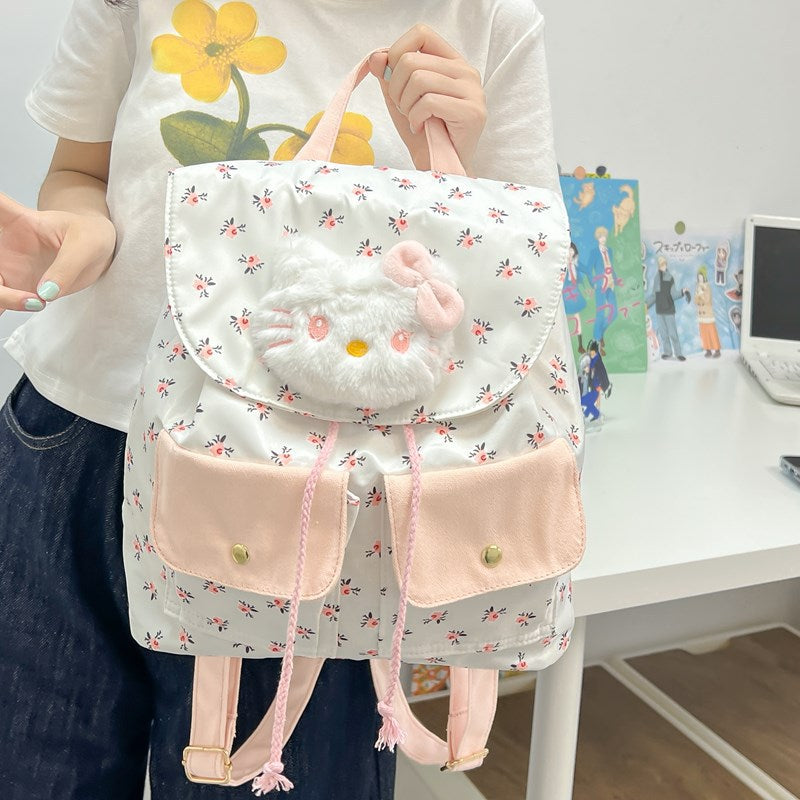 Plush backpack with playful animal motif