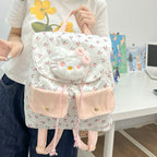 Plush backpack with playful animal motif