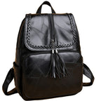 Chic Textured Leather Backpack Calm Wears
