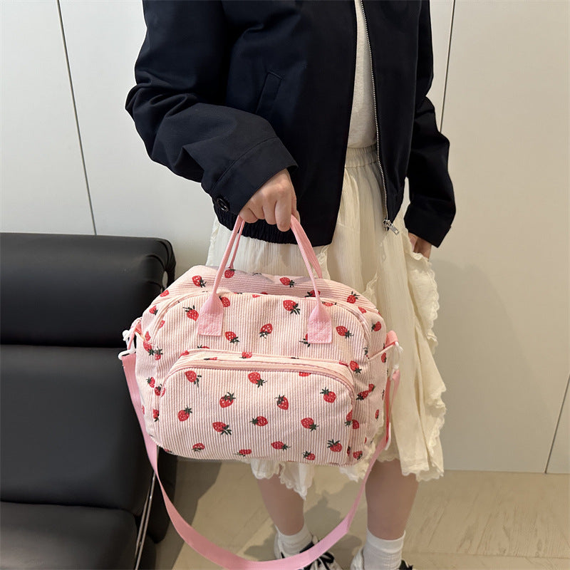 WoPlayful Strawberry Print Crossbody Bag