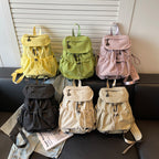 Leisure backpack with elastic drawstring and practical side pockets