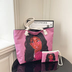Stylish Graphic Print Beach Tote Bag