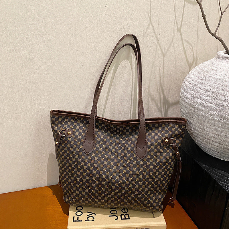 Ladies elegant tote bag with textured design and high-quality leather accents-https://detail.1688.com/offer/1030069148861.html-Calm Wears-Coffee-nothing-Calm Wears