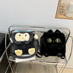 Plush backpack with cute penguin design