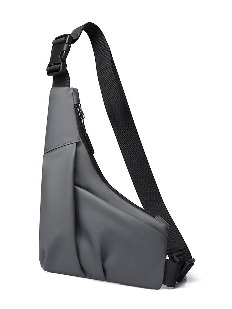 Sling bag with ergonomic design and water-repellent material