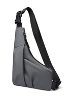 Sling bag with ergonomic design and water-repellent material
