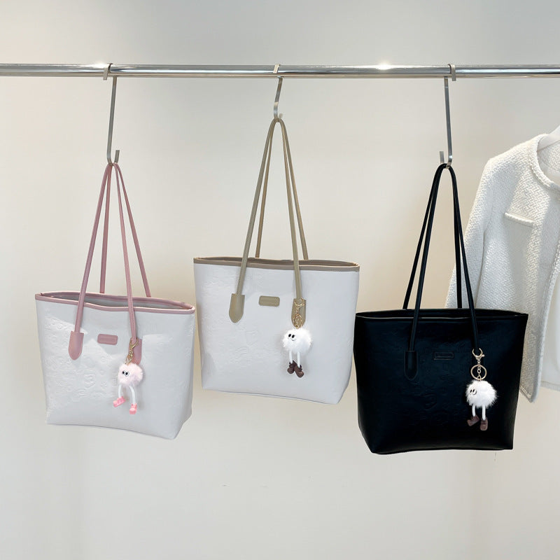 Women structured tote bag-https://detail.1688.com/offer/848972362102.html-Calm Wears-Khaki-Size: With pendant-Calm Wears