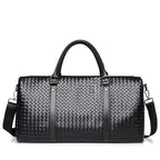 Woven Leather Weekend Duffel Bag