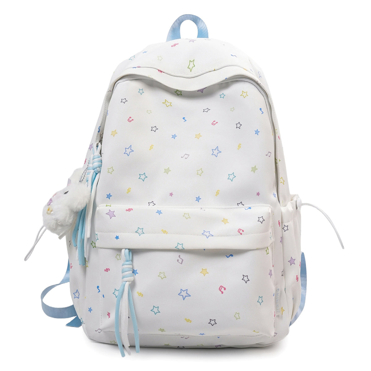Fashionable backpack with colorful star pattern