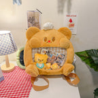 Plush shoulder bag with exclusive animal motif