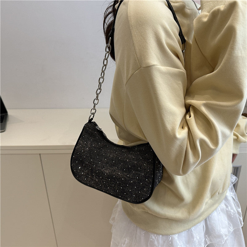Stylish Chain-Handled Hobo Bag
