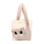 Plush shoulder bag with cat motif