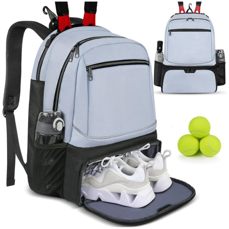 Sporty backpack with shoe compartment and water-repellent pockets-https://detail.1688.com/offer/963539769301.html-Calm Wears-Blue-13*9*18 inch-Calm Wears