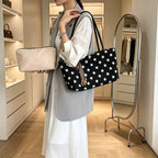 Suede Shoulder Tote Bag