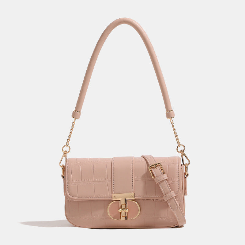 Crocodile-Embossed Crossbody Handbag