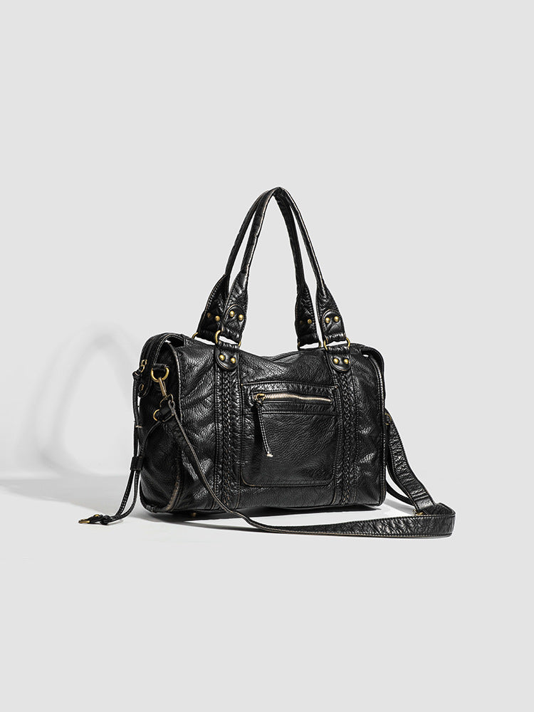 Handbag for School Shoulder Strap in Rigid Leather-dione couture20260421-Calm Wears-Black-Calm Wears