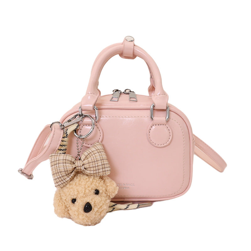 Women's mini handbag with detachable plush charm-https://detail.1688.com/offer/1048643833225.html-Calm Wears-Rosa-Size: with tag-Calm Wears