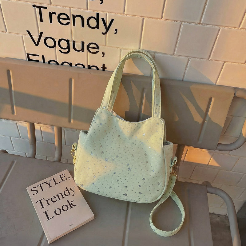 WoStar-Patterned Canvas Hobo Bag
