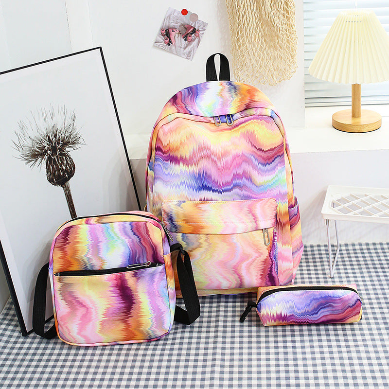 Stylish backpack with matching crossbody bag and pencil case