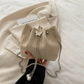 Elegant Woven Drawstring Mini Handbag