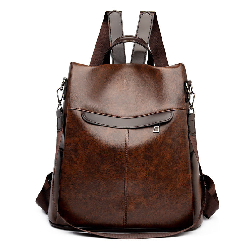 Versatile Structured Leather Backpack