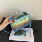 Textured Handwoven Mini Crossbody Bag