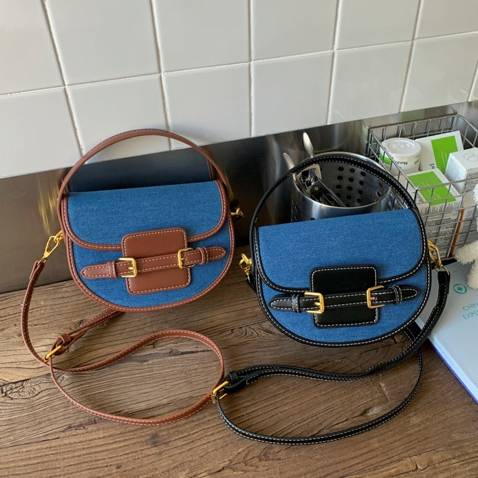 Women’s shoulder bag made of durable denim with leather accents-https://detail.1688.com/offer/968741802907.html-Calm Wears-Braun-nothing-Calm Wears