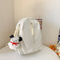 Backpack with Cute Plush Keychain and Practical Storage
