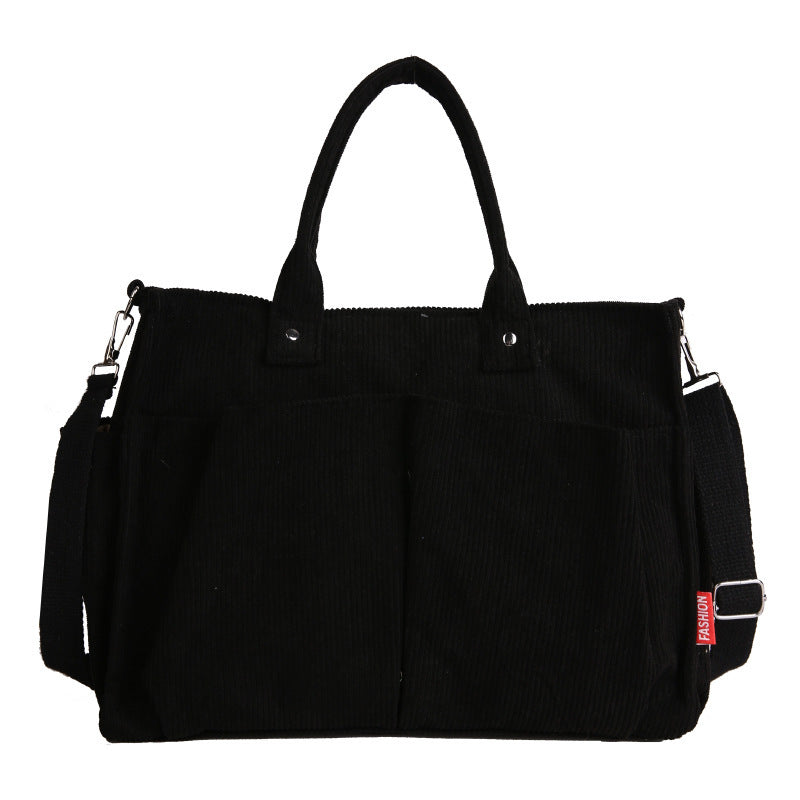 Corduroy Multi-Pocket Tote Bag